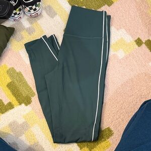 All in Motion Dark Green Leggings with White Trim